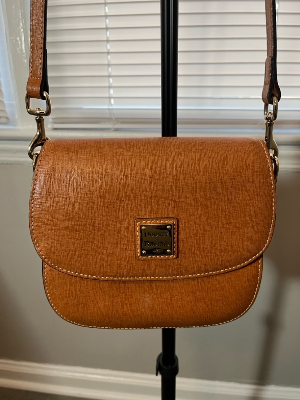 Dooney & Bourke Saddle Crossbody in Cognac Brown - Picture 2 of 5